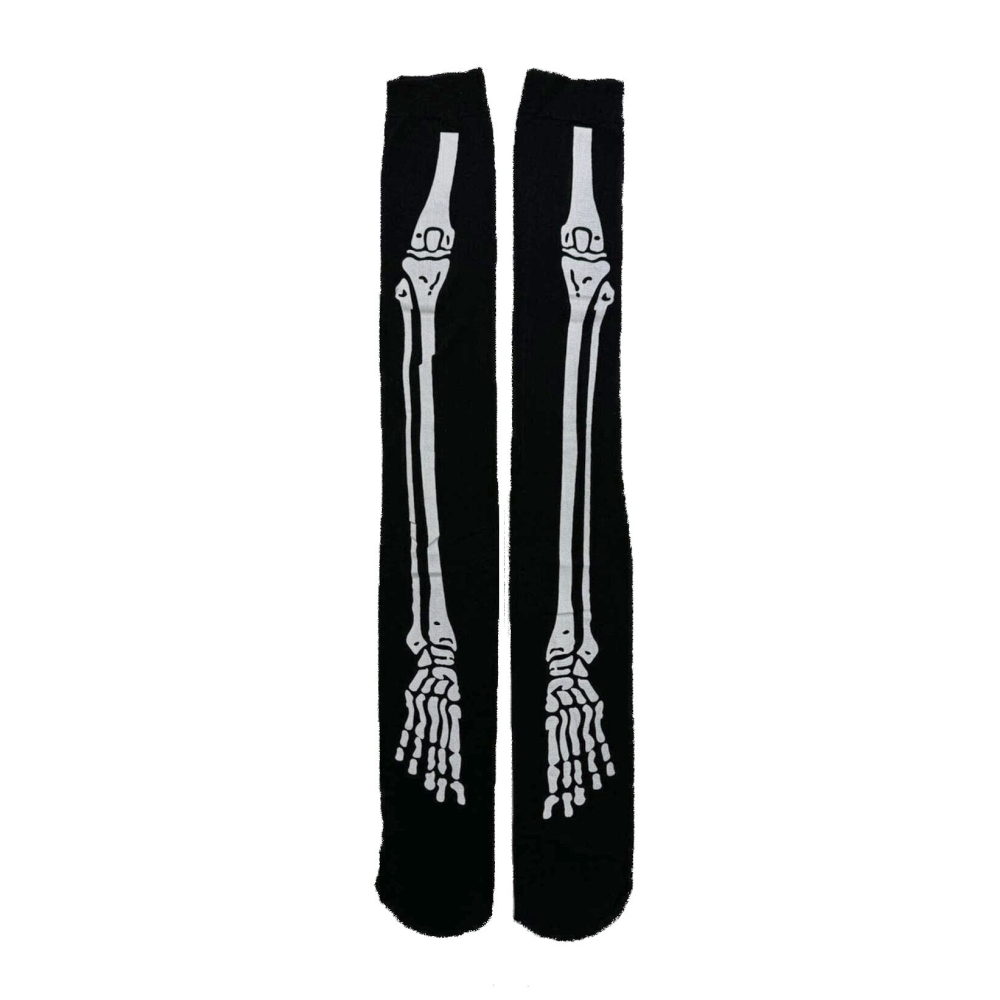 Zac's Alter Ego - Gothic Skeleton Kostuum Kousen - Zwart